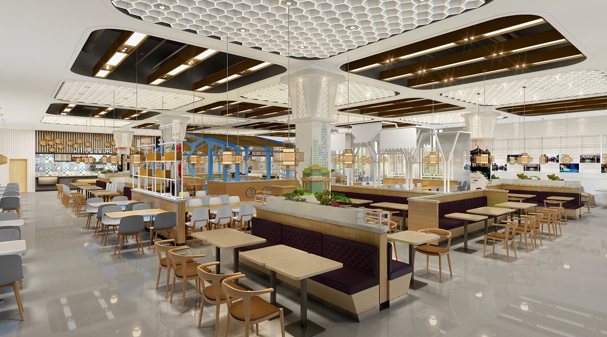 成都華為工廠邁志豪餐廳裝修效果圖