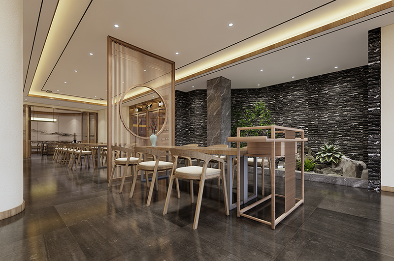 很有詩意的新中式風(fēng)格茶室裝修效果圖